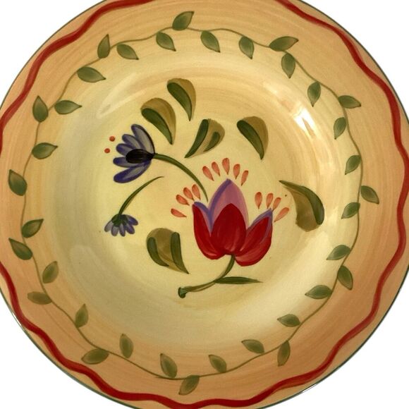 Pfaltzgraff  Hand Painted Napoli Salad Luncheon Plates 9" Stoneware Set Of 2 - Picture 4 of 4